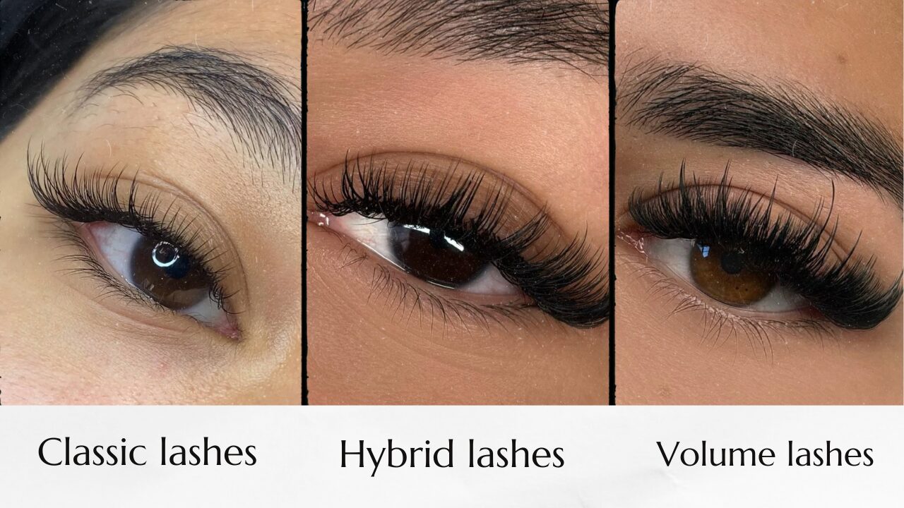 Classic, hybrid, and volume eyelash extensions
