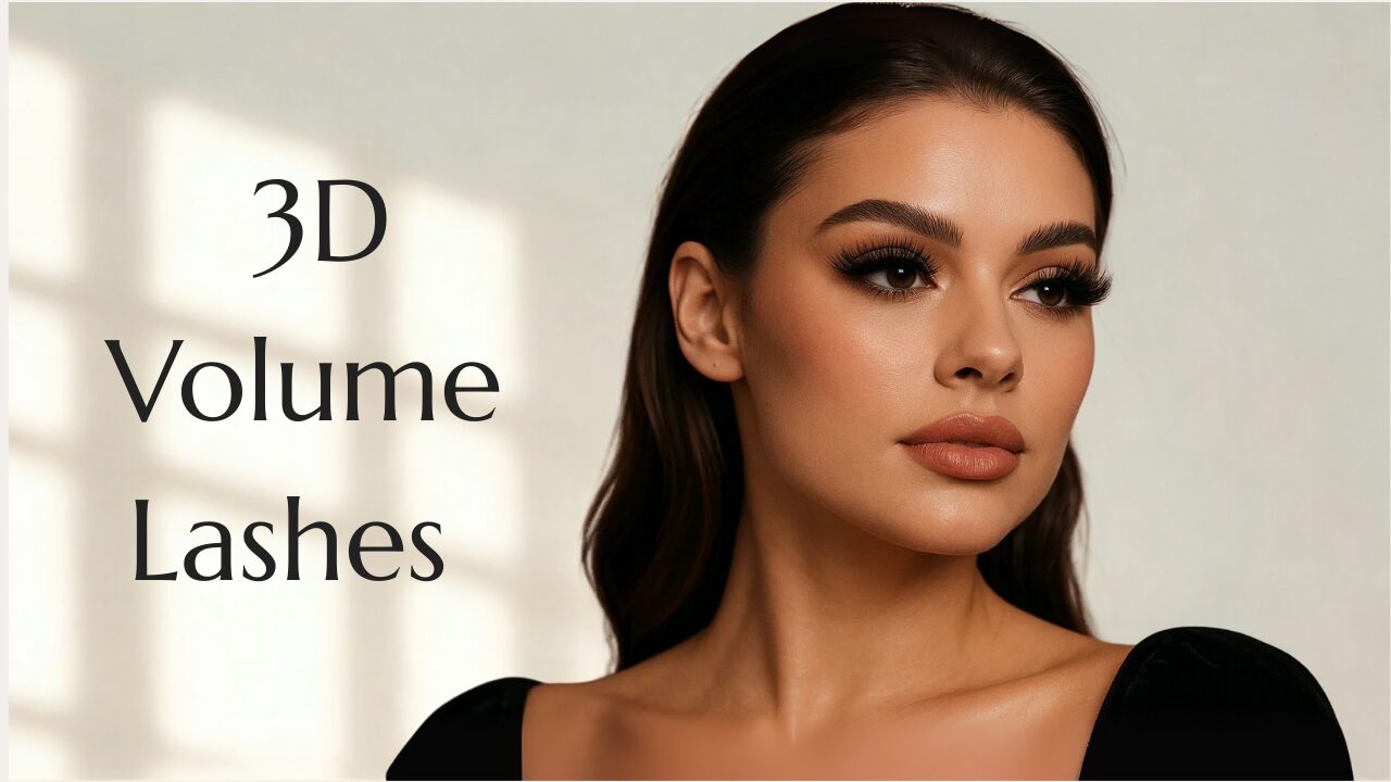 Portrait of woman with 3D volume lashes
